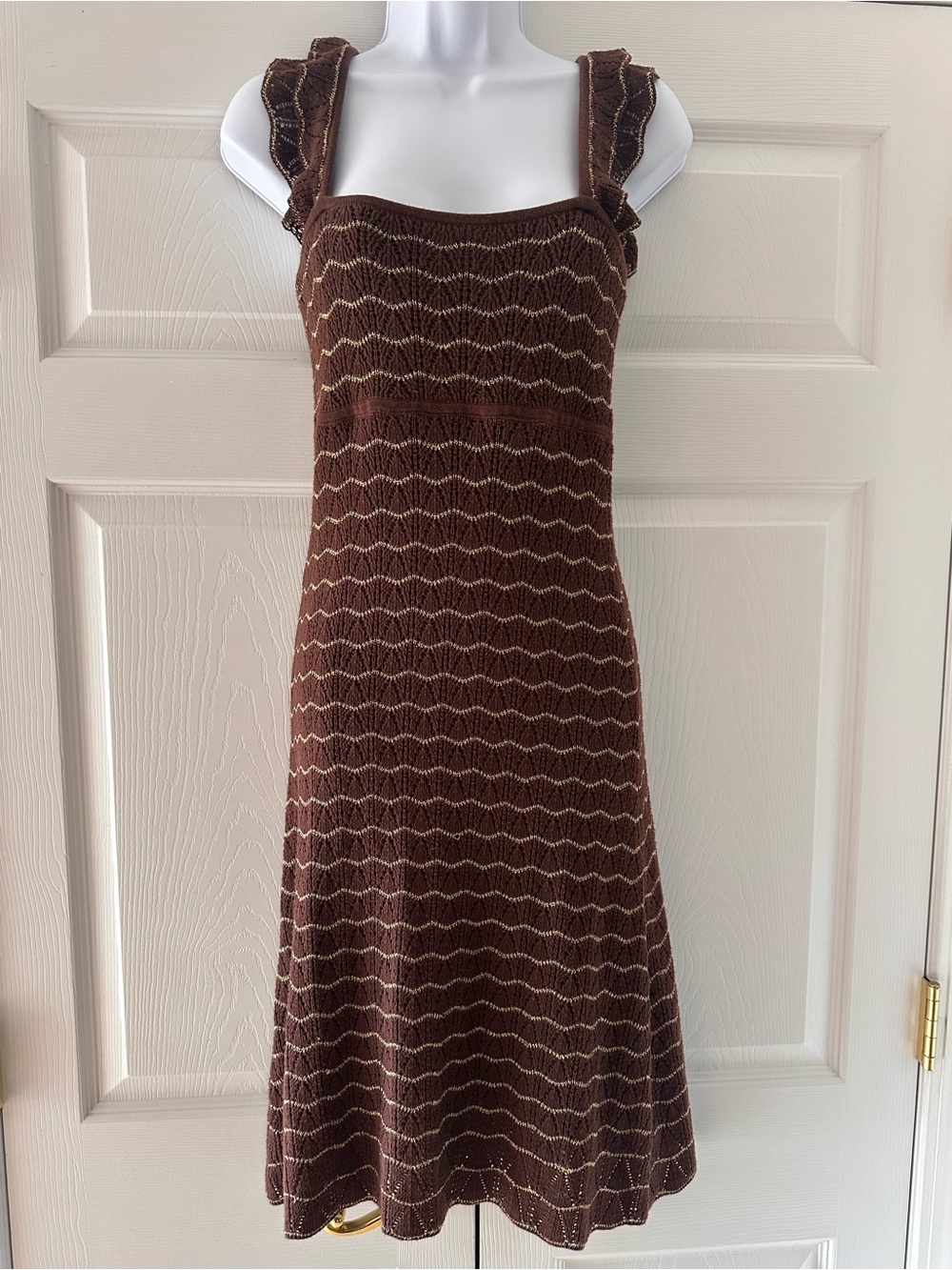 Vintage Milly of New York crochet-style sweater dress. -S